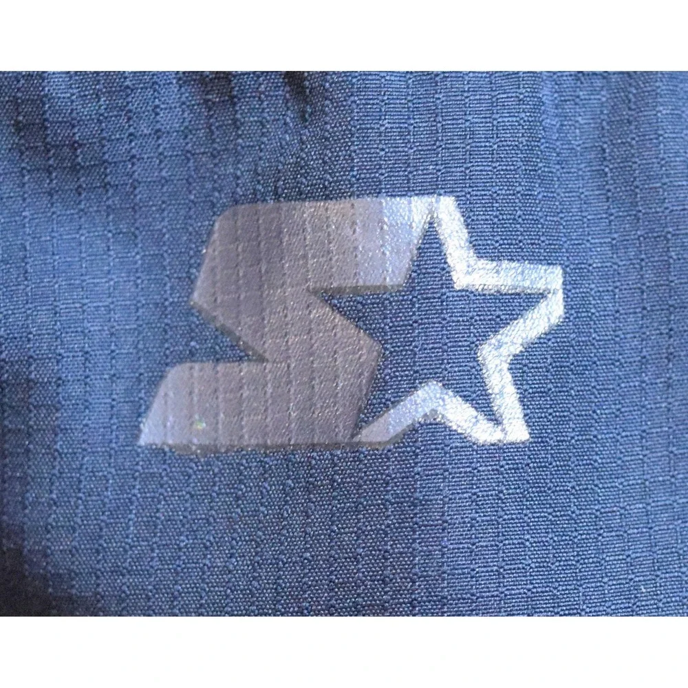 Starter Mens Large 1/4 Zip Fleece Pullover Grey Flannel Dark Navy Blue - RM49131
